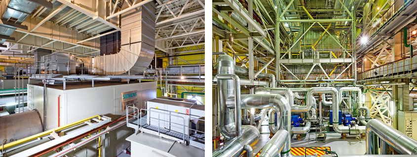 SGT-800 gas turbine unit of the Siemens and waste-heat boiler