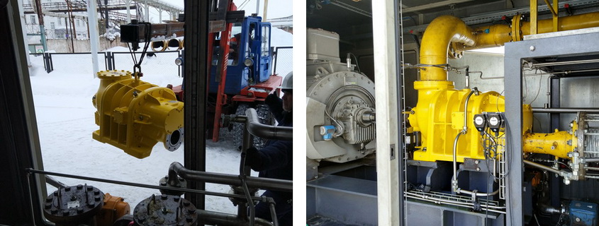 The installation of new compressor