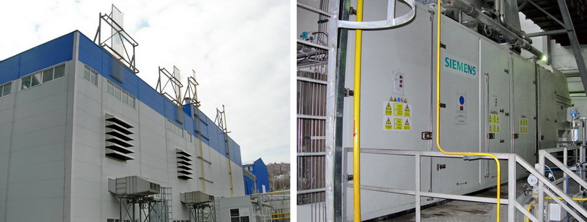 GTPP building and SGT-400 gas turbine unit