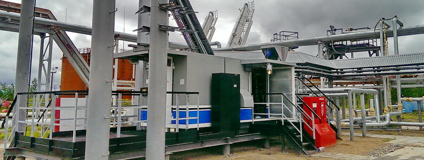 Vacuum compressor station at the site of PWRU-9 of Sovietskoye field