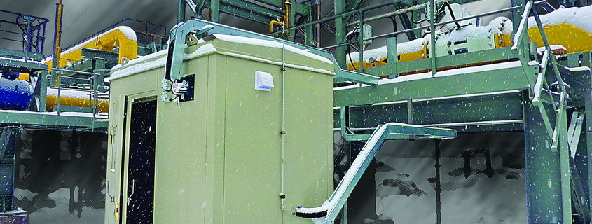 Commercial gas-metering unit. The process line No. 1