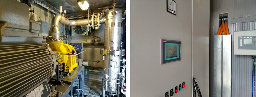 The process compartment (machine room) and control compartment of upgraded unit