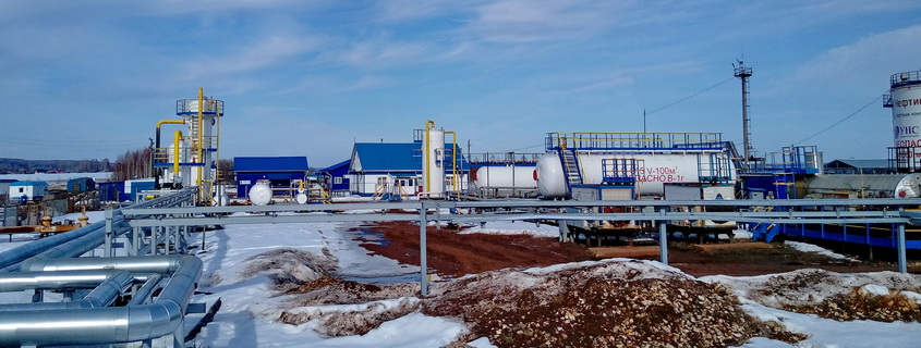 Oil and gas gathering facility Ozhginskoye