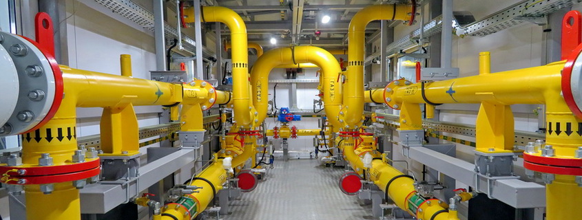 Process compartment of the gas treatment unit
