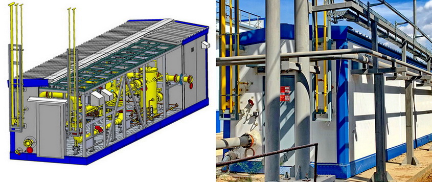 Block-type gas treatment station