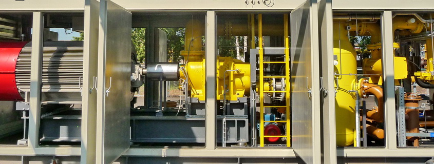 Gas booster unit serves to compress and feed fuel to the turbine of CCGT-60