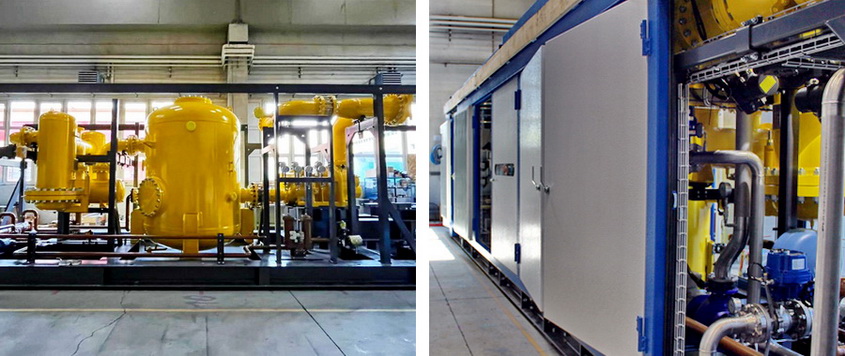 Booster compressor station at the factory assembly stage